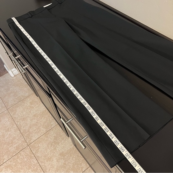 Theory Emery women’s Black Wide Leg Pants wool blend size 10 career pants - Picture 11 of 14